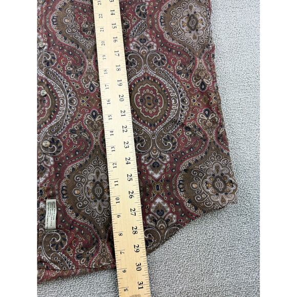 Bill Blass Men Large Multicolor Paisley Button Down Shirt - Picture 6 of 12